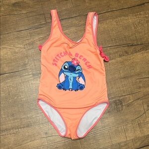 Zara Kids Peach & Pink 'Stitch Beach' One-Piece Swimsuit